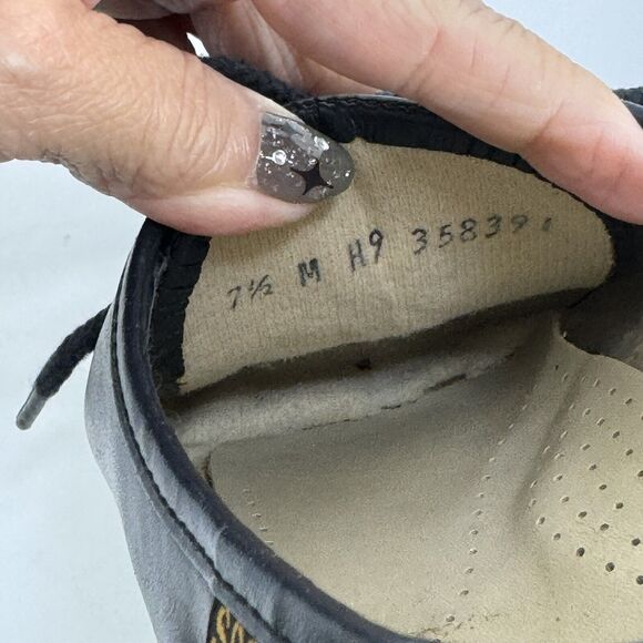 Vintage SAS Siesta Women Leather Comfort Shoes Navy Mock Toe Lace Up Sz 7.5 - Picture 11 of 11